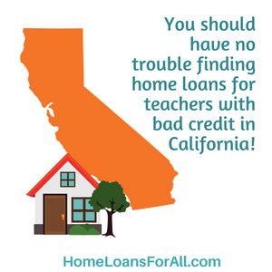 No down payment home loans in California for teachers